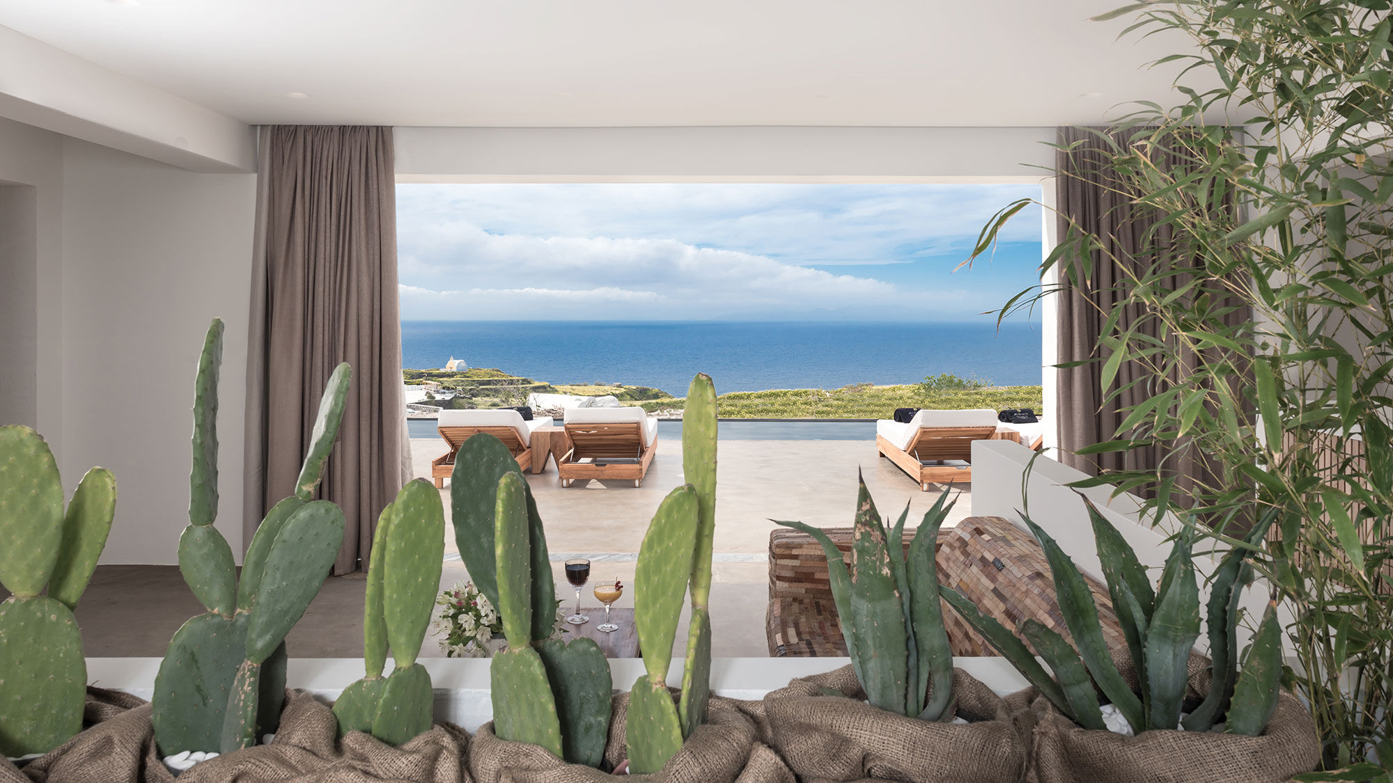 The view from a suite at the Andronis Arcadia.