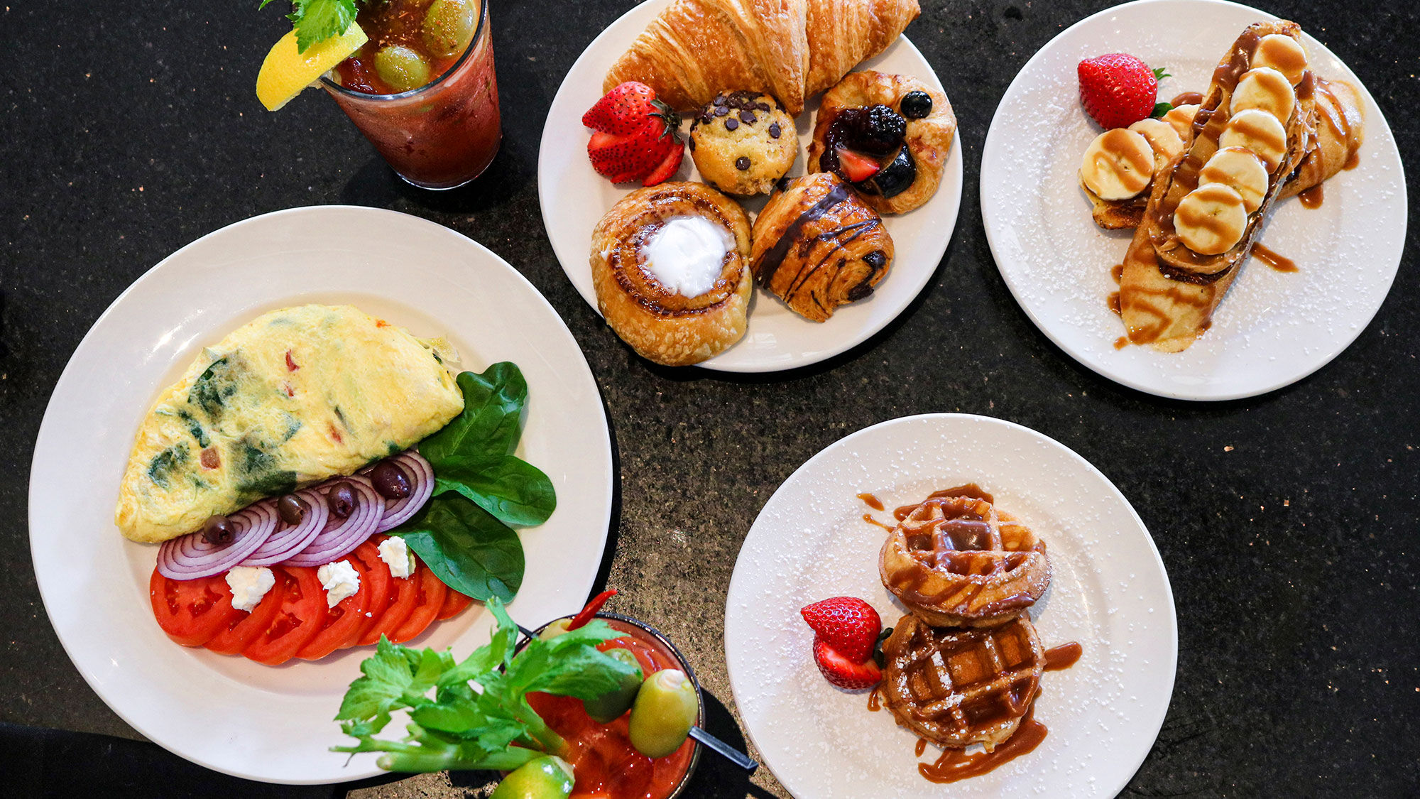 Pastries, Elvis French toast, caramel waffles and an omelet made to order are among the items on the Hard Rock's new brunch buffet.