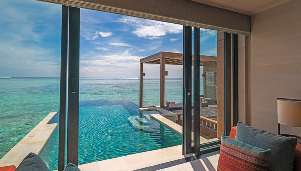 An overwater bungalow at the Four Seasons Kuda Huraa. An overwater bungalow at the Four Seasons Kuda Huraa.