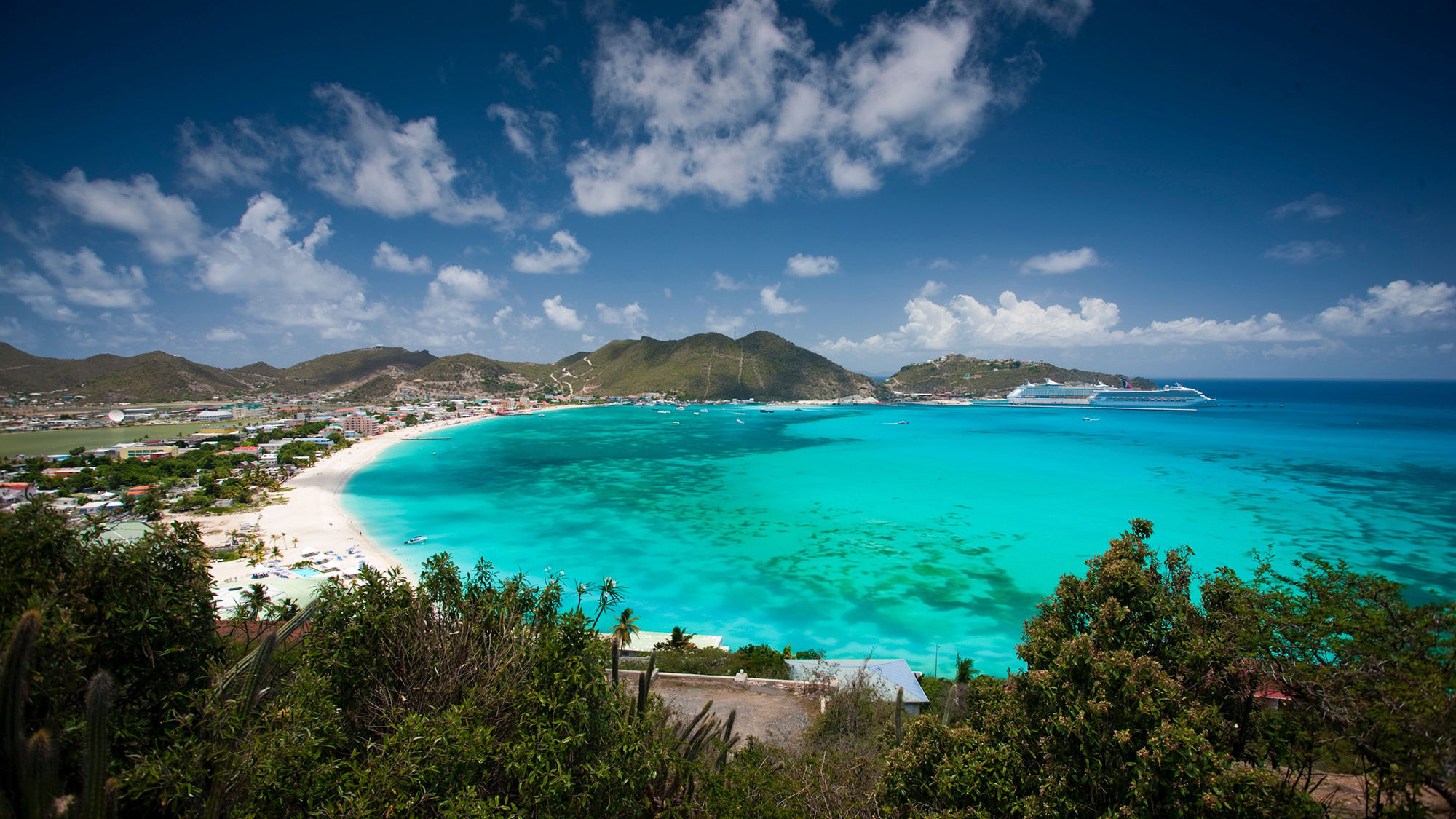 An aerial view of St. Maarten.