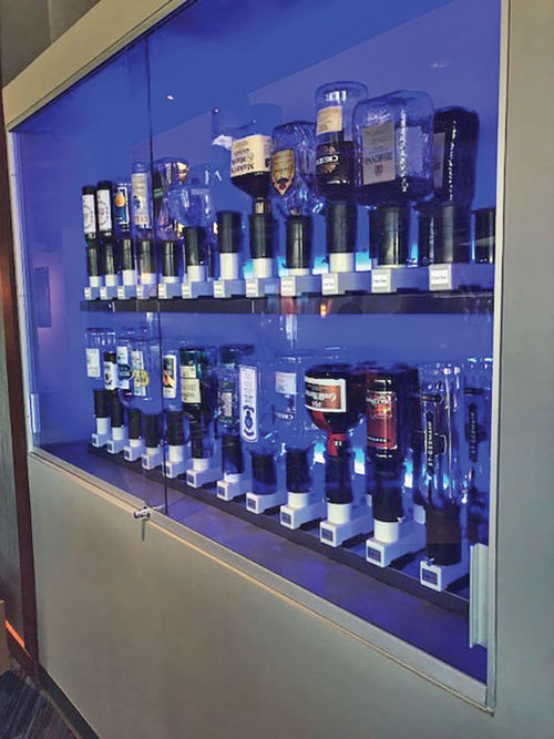 A Smartender automatic beverage system from Smart Bar USA, whose units start at around $30,000.