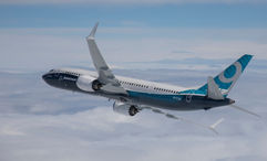 A Boeing 737 Max jet. The manufacturer is accepting a plea deal in connection with crashes of the aircraft that killed more than 300 people, the Justice Department said Sunday.