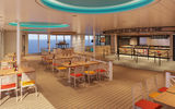 A rendering of the Big Chicken restaurant on the Carnival Mardi Gras. The restaurant was developed in partnership with Shaquille O'Neal, who debuted a Big Chicken in Las Vegas; a version is also coming to the Carnival Radiance.
