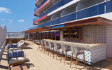A rendering of the Watering Hole bar to debut on the Mardi Gras; Carnival described it as a "backyard gathering spot."
