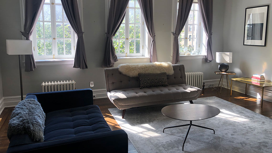 The living room at Onefinestay's Park Avenue Mansion in New York City.