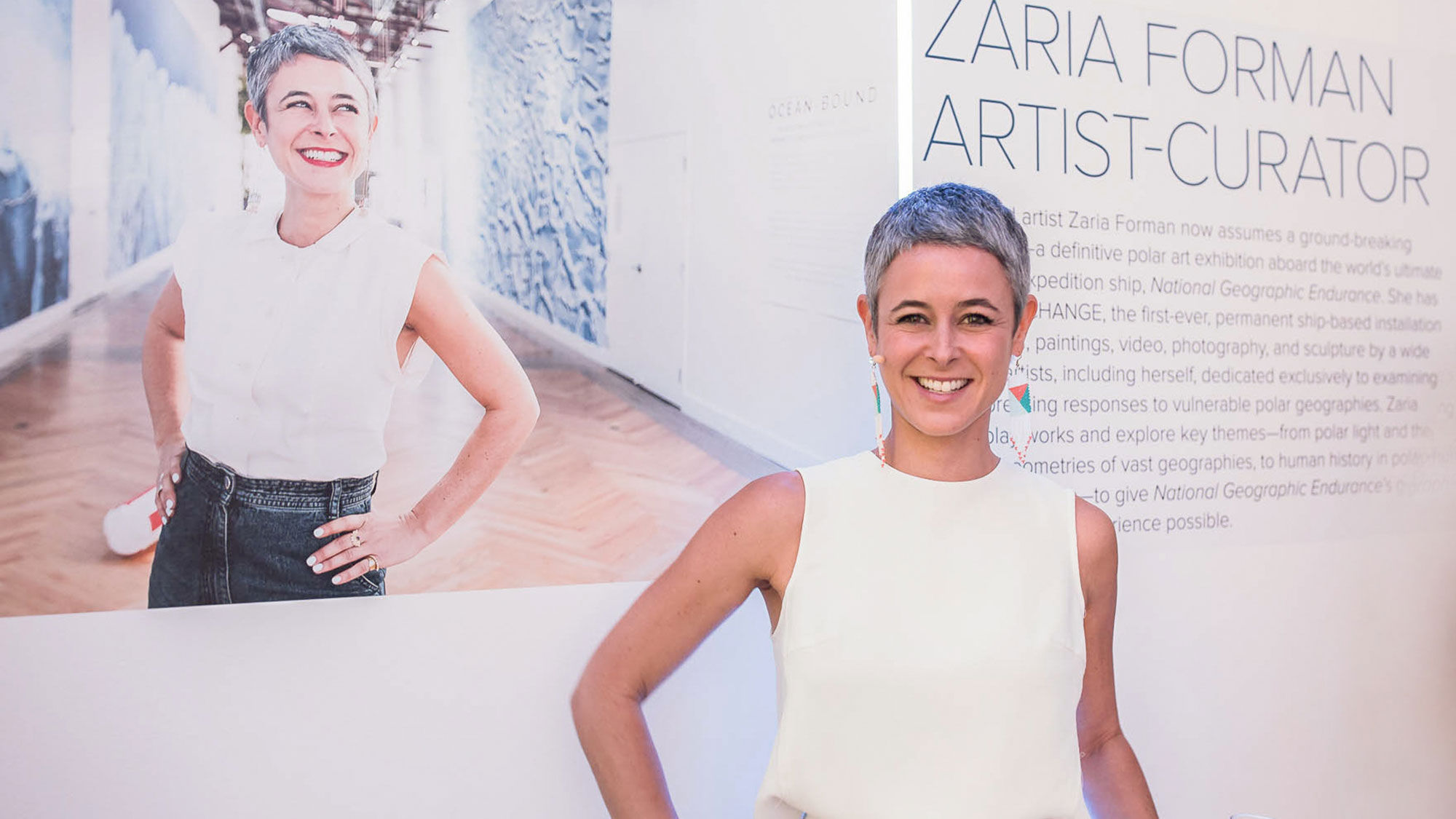 Artist Zaria Forman has been picked to curate a ship-wide exhibit aboard the National Geographic Endurance.