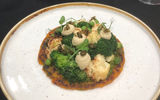 This sweet potato oat tart with roasted cauliflower and cashew cheese is part of an extensive new menu of plant-based foods recently unveiled at Regent Seven Seas Cruises.