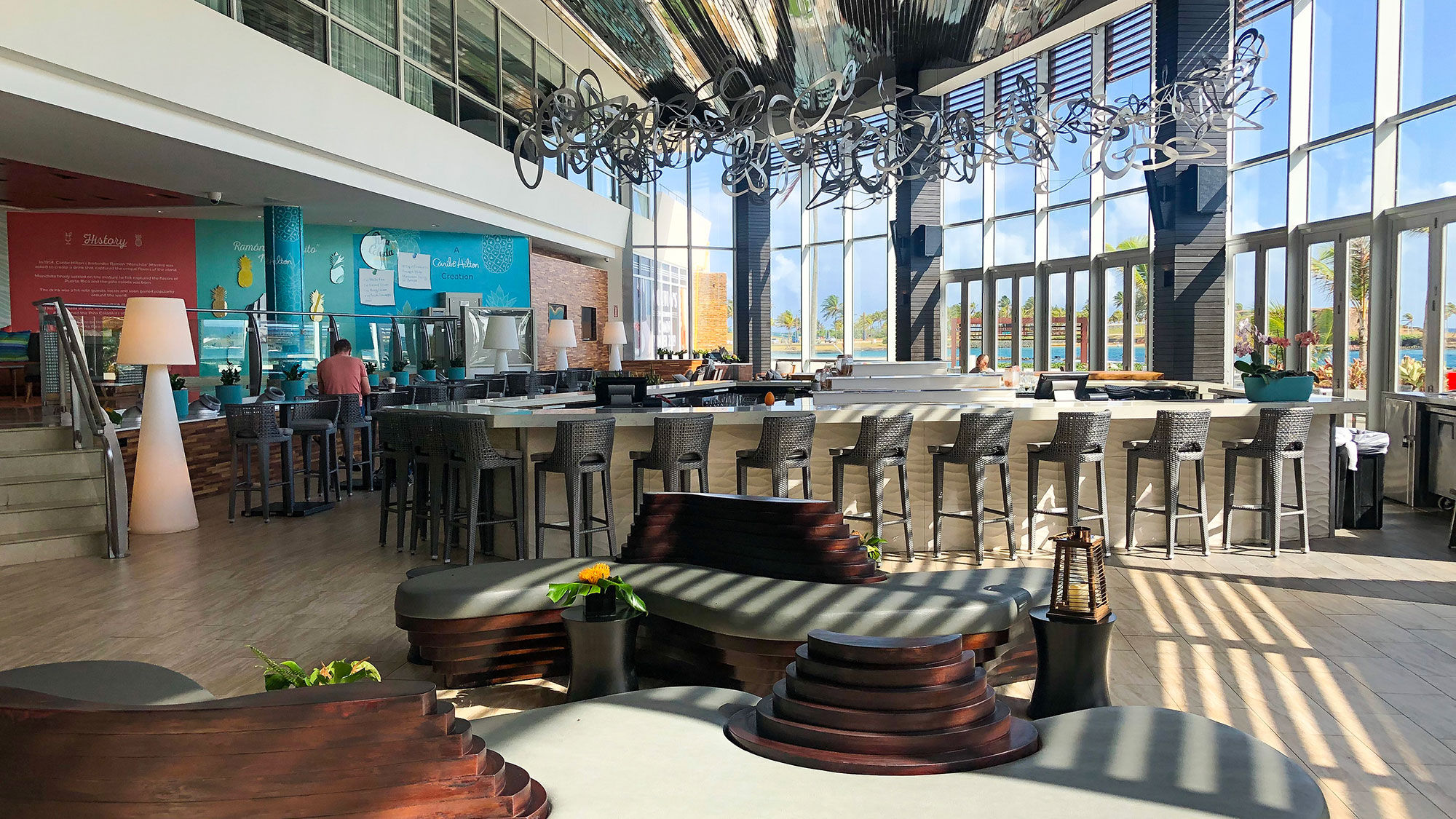 The revamped Caribar at the Caribe Hilton.