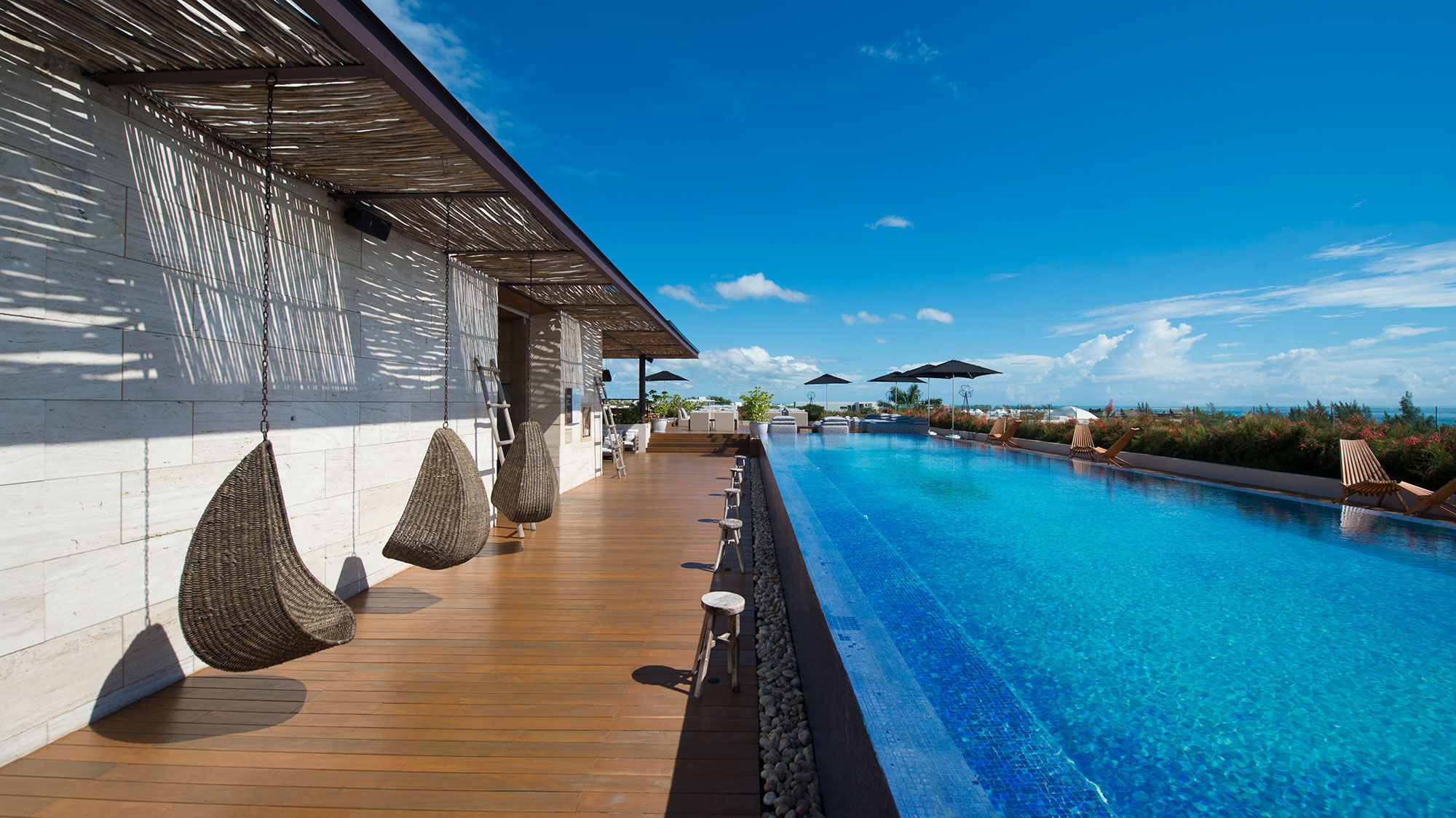 The rooftop lounge at the Live Aqua Boutique Resort Playa del Carmen.