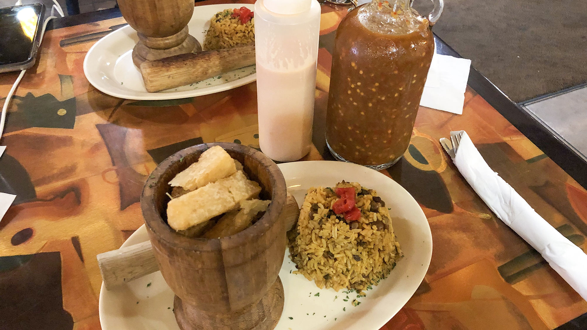 At Cafe del Angel in Old San Juan, diners can mash their own mofongo.