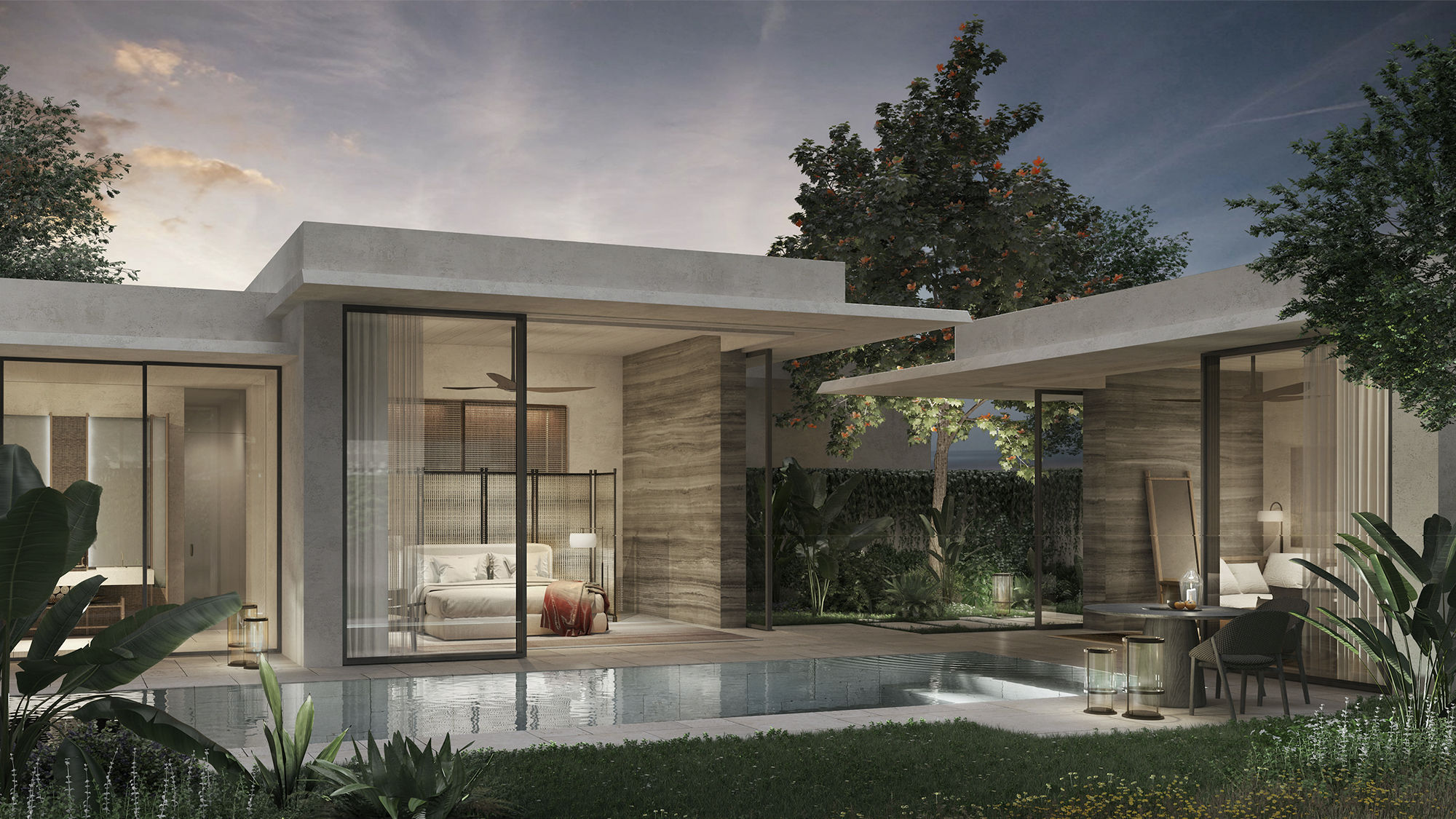 A rendering of a villa at the Raffles Sentosa Resort & Spa Singapore, scheduled to open in 2022.