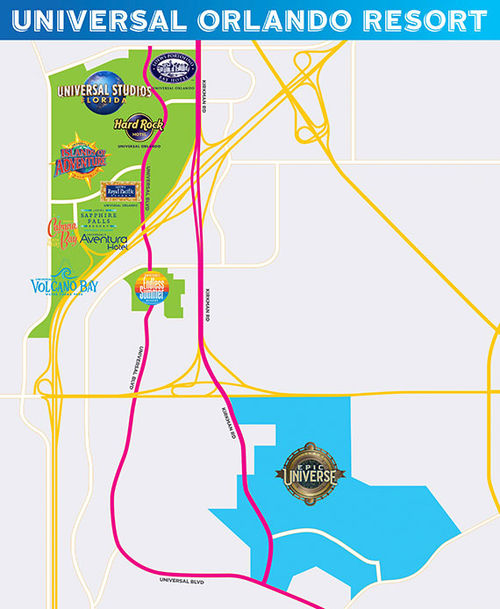 Epic Universe will be a few miles south of Universal Orlando's other three parks. Epic Universe will be a few miles south of Universal Orlando's other three parks.