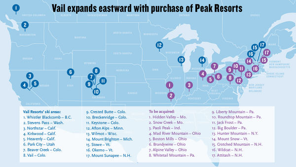 Epic Pass Map 2021 With Peak Purchase Vail Escalates Pass Battle With Alterra Travel Weekly