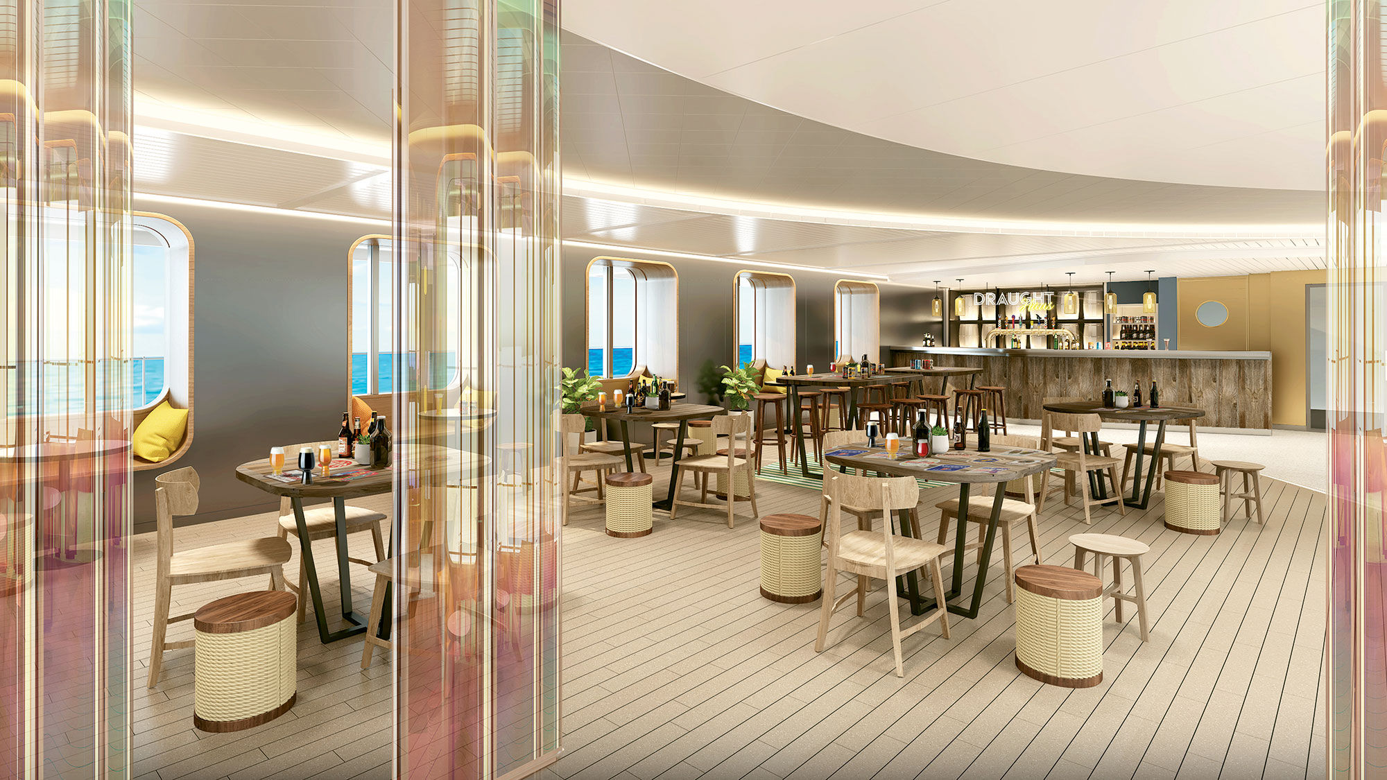 Virgin Voyages' English pale ale wiil be served in the Draught Haus.