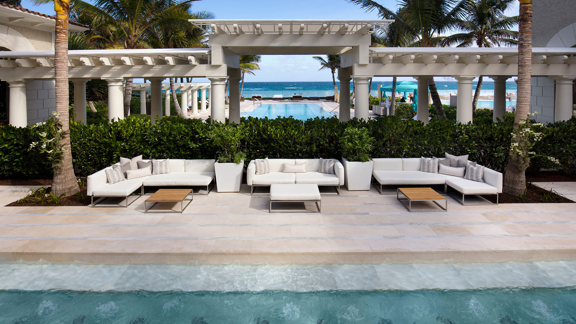 The courtyard at the Spa at the Breakers Palm Beach.