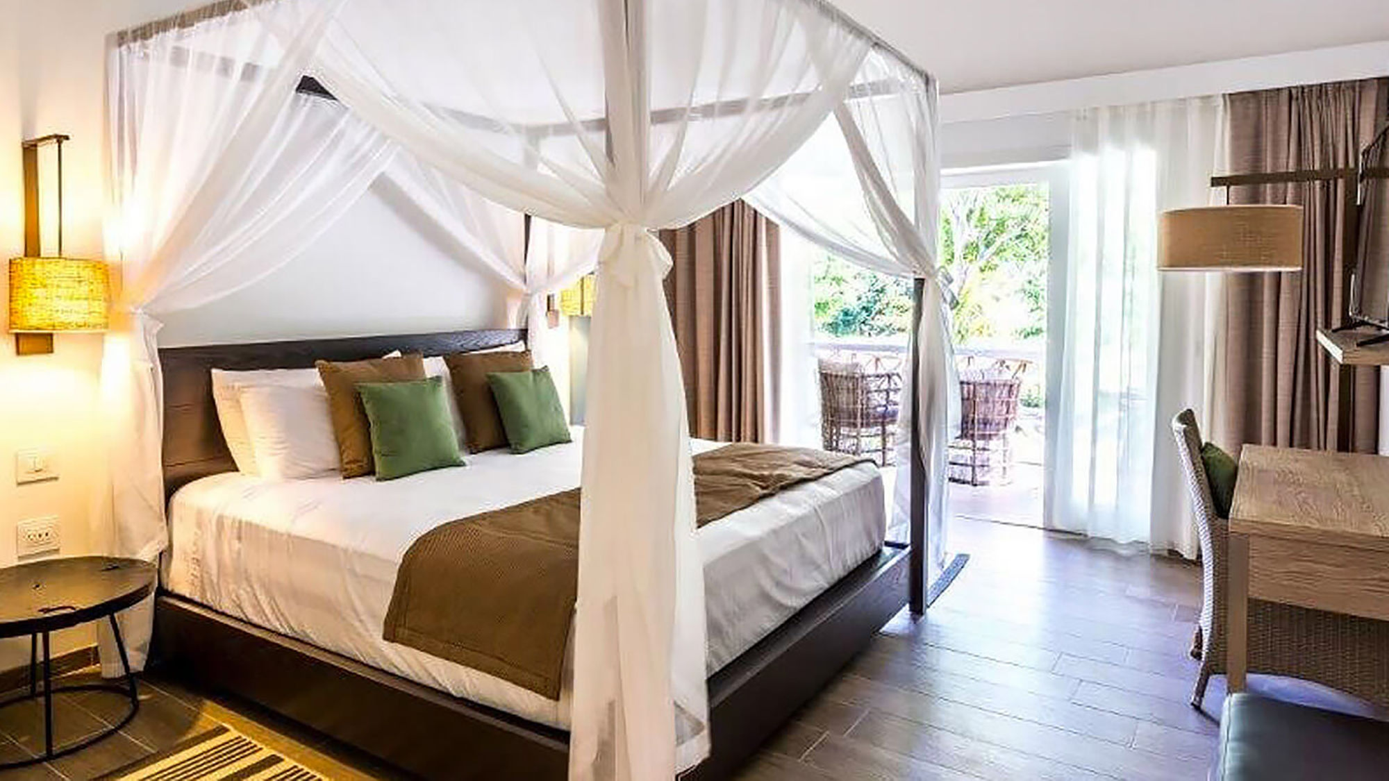 A guestroom at the Wyndham Lambert Beach Resort on Tortola in the British Virgin Islands.