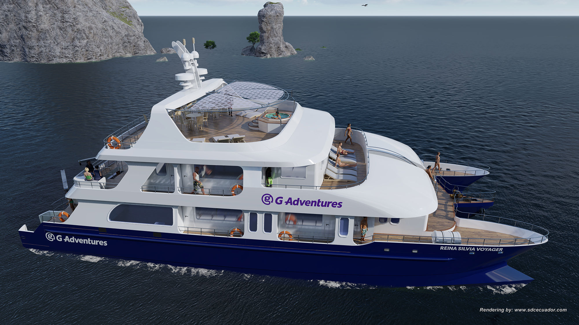 G Adventures' sixth adventure yacht in the Galapagos, the Reina Silvia Voyager, will hold up to 16 passengers in 10 cabins.