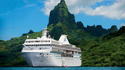 The 332-passenger Paul Gauguin is a mainstay in Tahiti cruising.