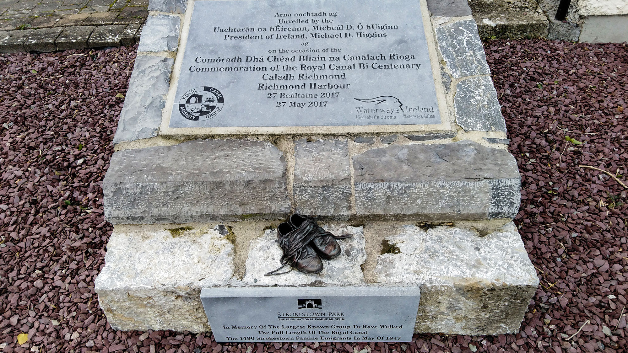A memorial along the new National Famine Way in Strokestown, Ireland.