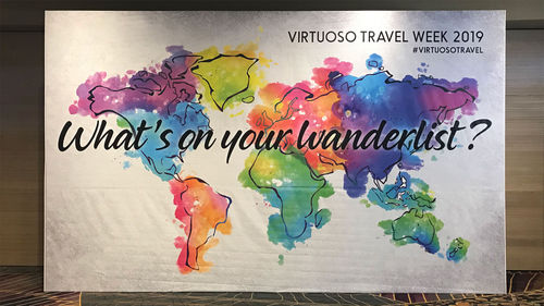 Signage at Virtuoso Travel Week. Signage at Virtuoso Travel Week.