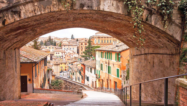 An aqueduct in Perugia, the capital of Umbria, one of the stops on an Avanti tour.