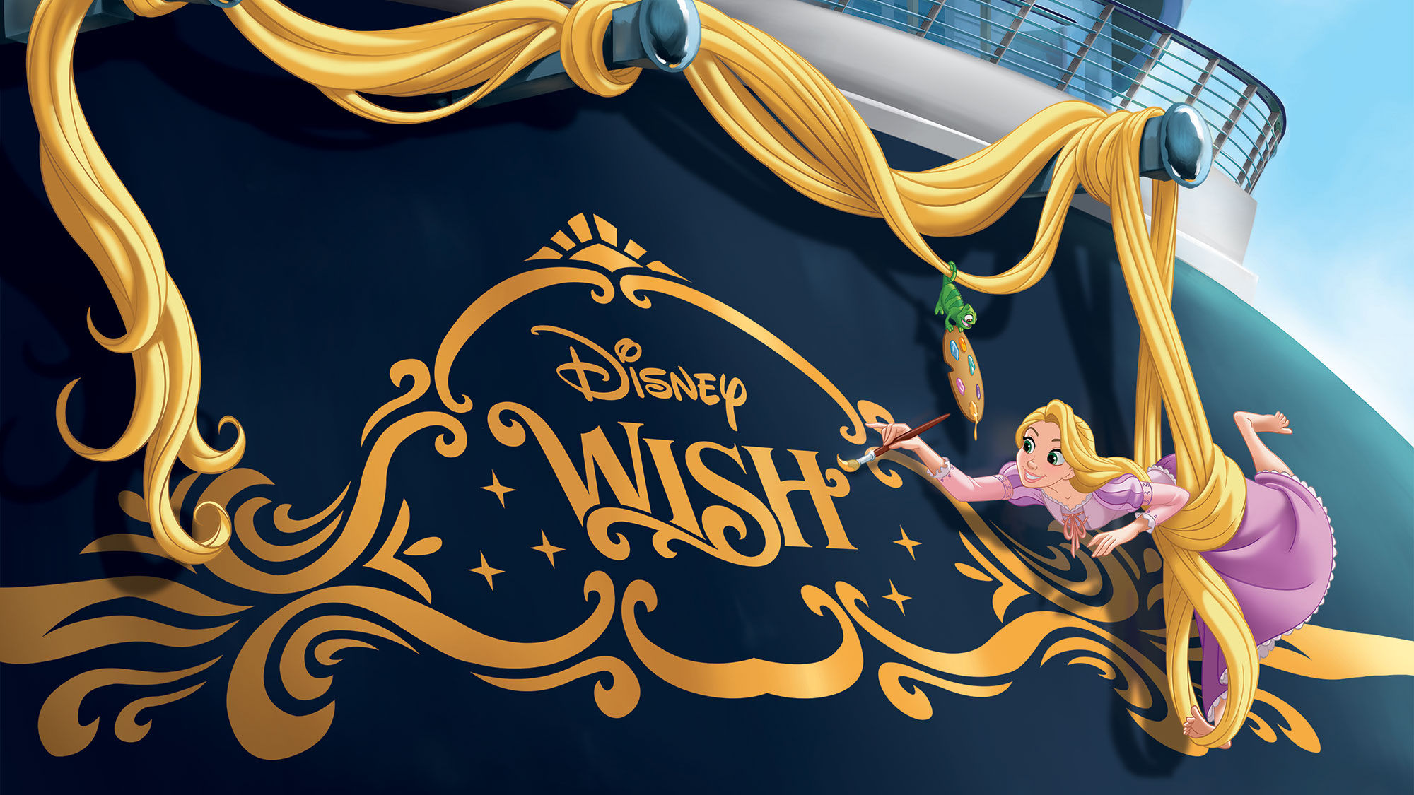 The Disney Wish's stern will feature Rapunzel.