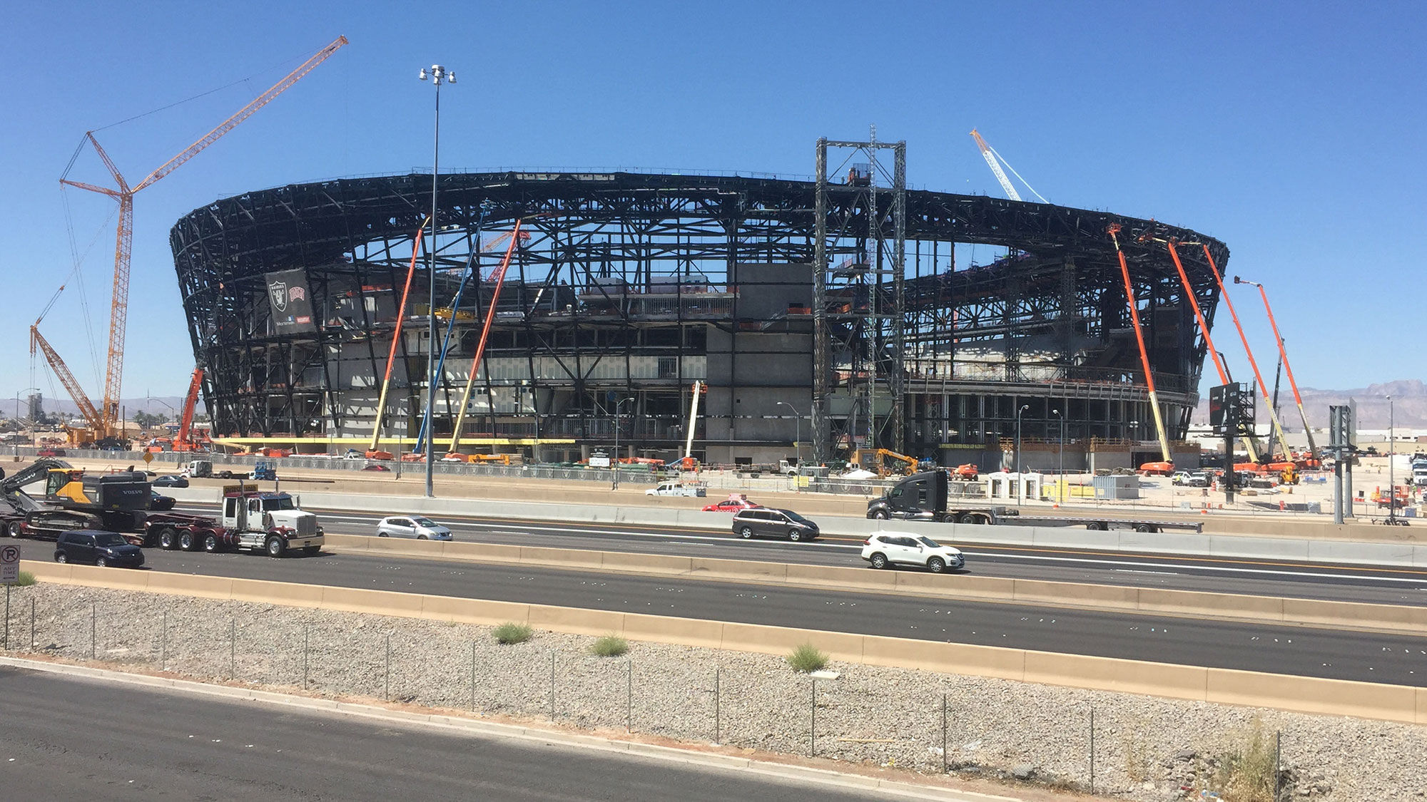 Allegiant Stadium, under construction in Las Vegas, will host the 2020 and 2021 Pac-12 Football Championship Games.