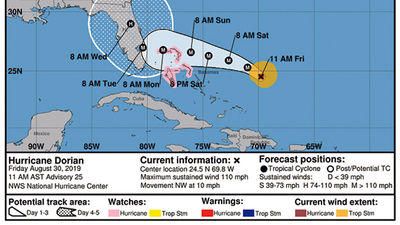 Cruise lines scrambling to stay out of Dorian's way