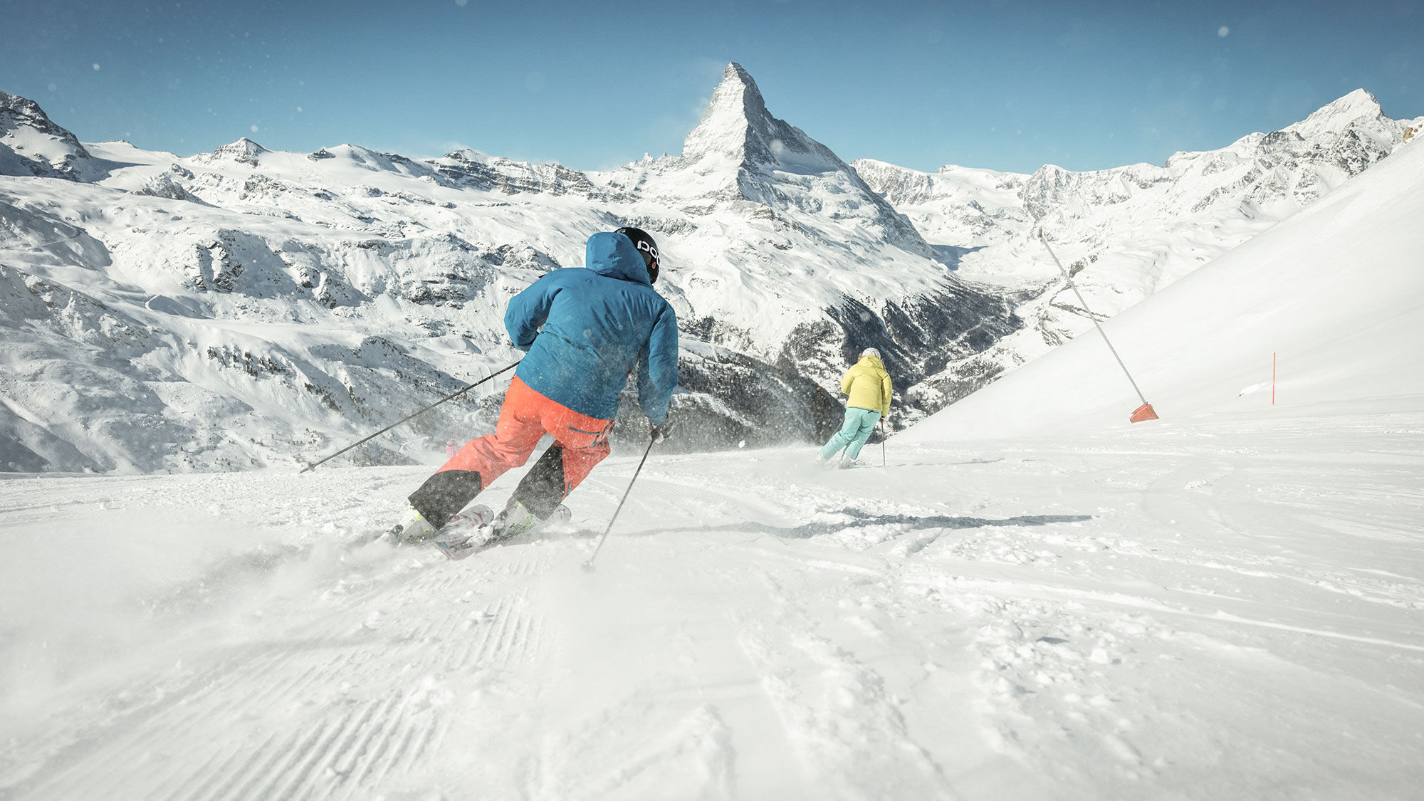 Skiers in Zermatt, Switzerland. The destination is enjoying the fastest recovery in Europe, based on October year-over-year accommodation clicks on Tripadvisor.