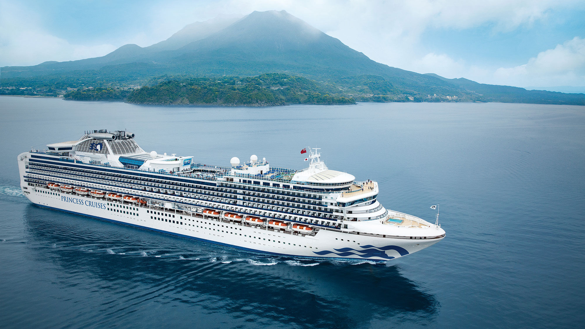 The Diamond Princess in Kagoshima, Japan.