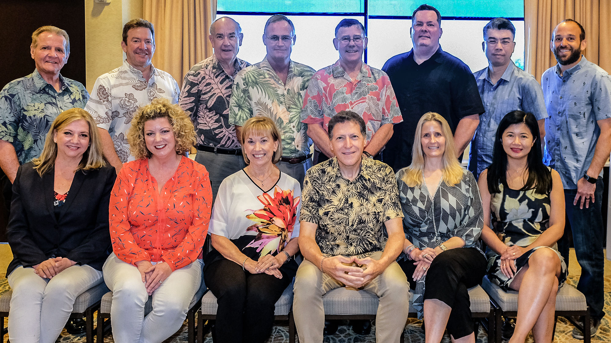 Standing, from left: Jack Richards, Pleasant Holidays; Sean Dee, Outrigger Hotels and Resorts; Frank Haas, Marketing Management; Tom Mullen, Hawaii Visitors and Convention Bureau; David Richard, Marriott International; Ray Snisky, Apple Leisure Group; David Hu, Classic Vacations; and Tovin Lapan, Travel Weekly. Seated, from left: Cheryl Williams, Highgate; Jenn Lee, Travel Planners International; Karen Hughes, Hawaii Tourism Authority; Arnie Weissmann, Travel Weekly; Beth Churchill, Churchill Group; and Jennie Ho, Delta Vacations.