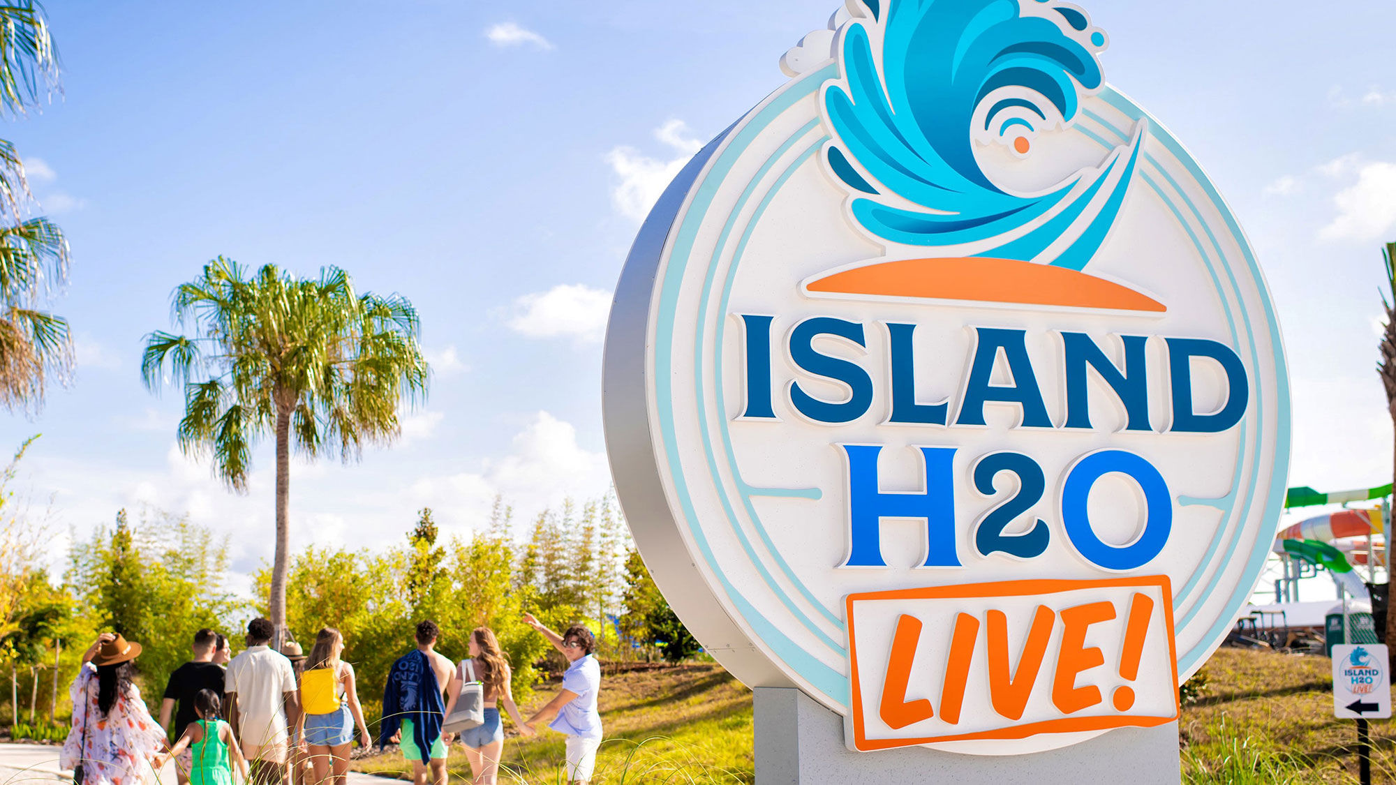 The entryway to the Island H2O Live waterpark at the Margaritaville Orlando Resort, now included with a room reservation through Dec. 19.