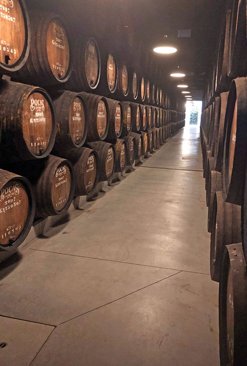 Barrels of port wine aging at a Pocas company warehouse in Porto. Barrels of port wine aging at a Pocas company warehouse in Porto.