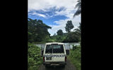 When it was impossible to secure a four-wheel drive vehicle that could cross swollen streams following the rains, local police offered to give a tour in a four-wheel drive paddy wagon.