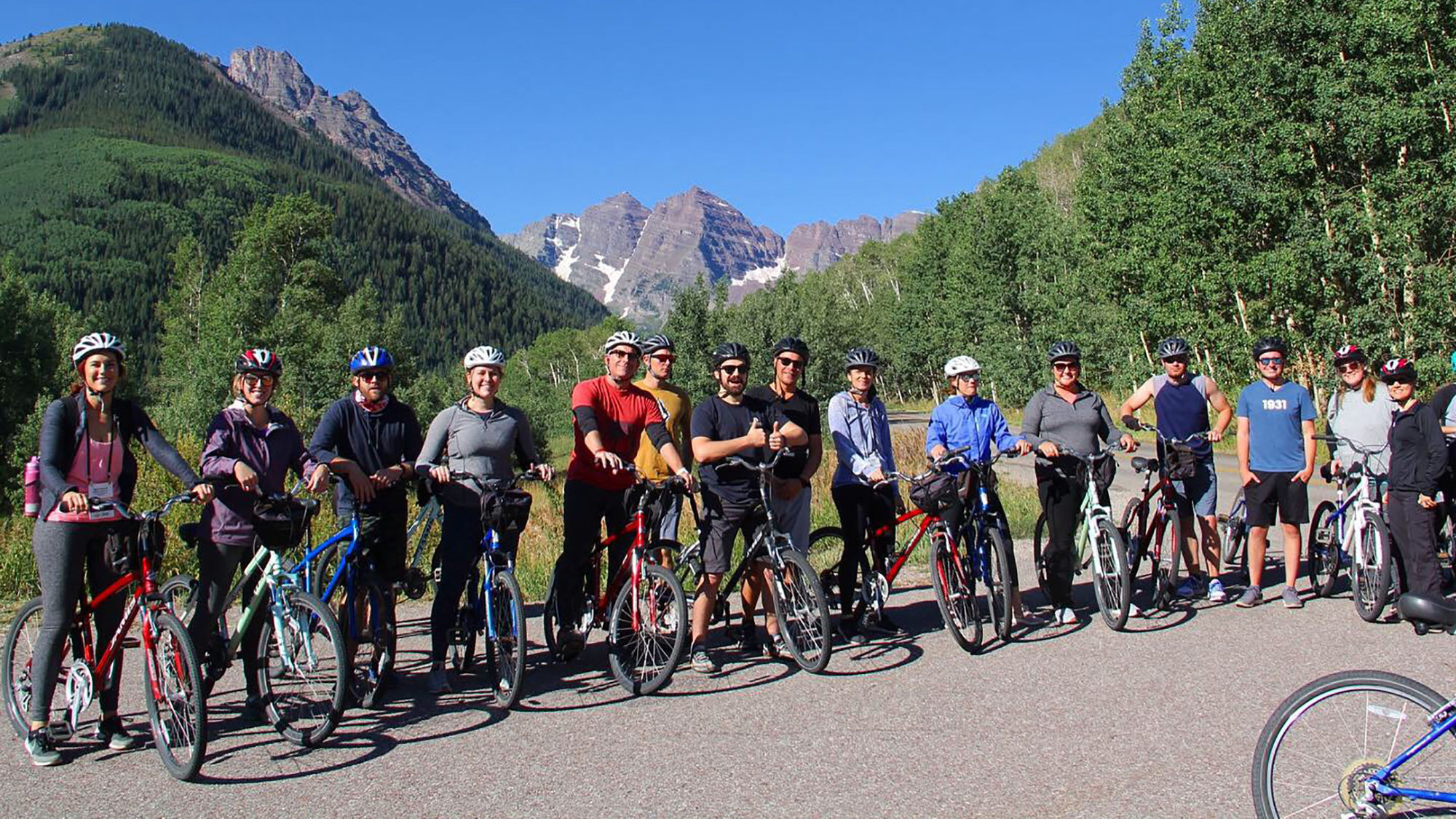 Attendees at this year’s Future Leaders in Travel Retreat had the option of biking through the Maroon Bells Snowmass Wilderness in Aspen.