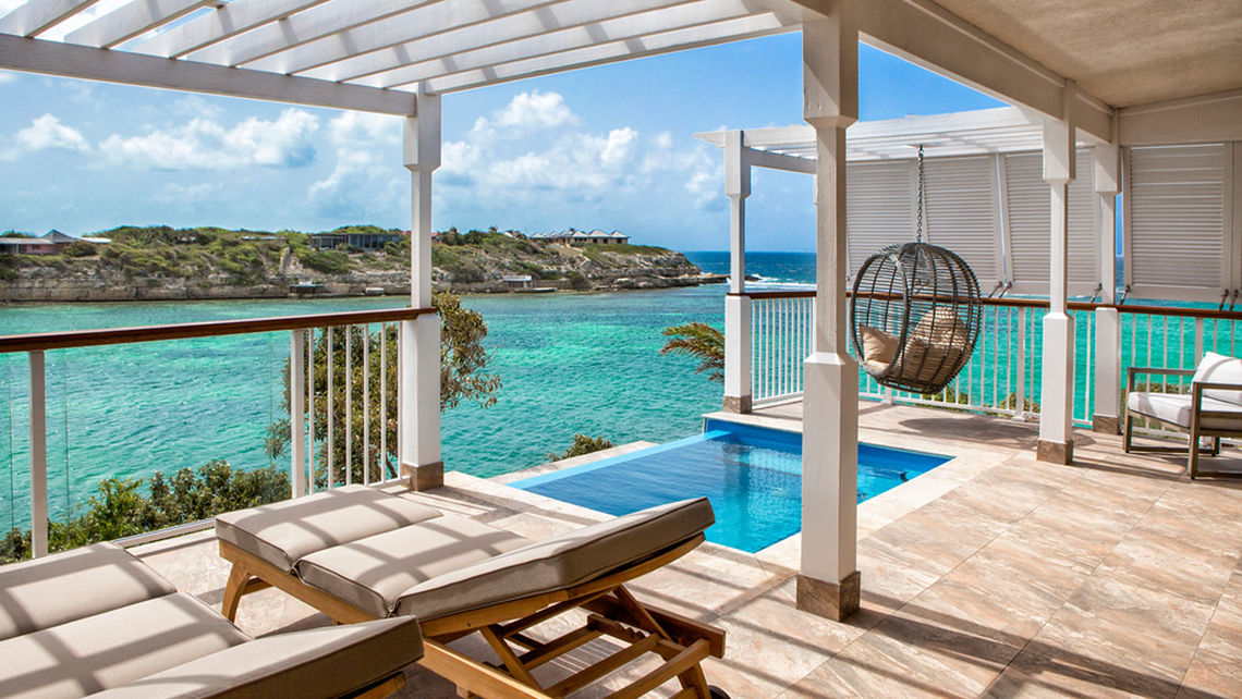 The view from a room at Hammock Cove, which will open later this year in Antigua.