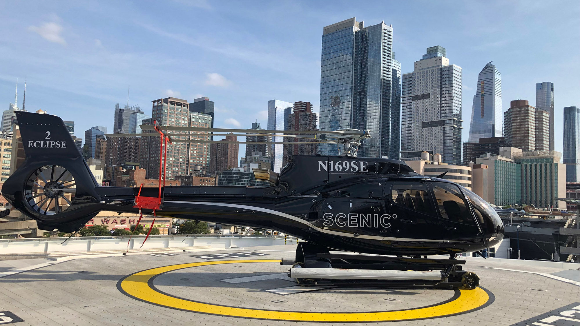 One of the Scenic Eclipse's helicopters.