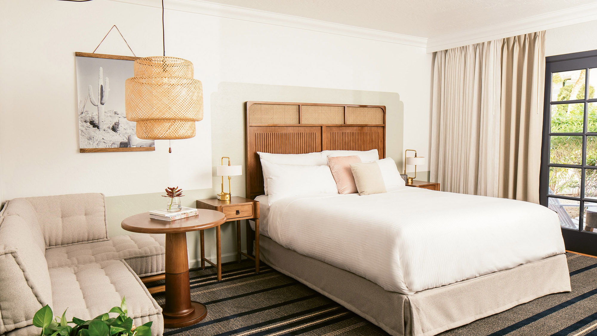 A guestroom at the Scott, which reopened last year after a $15 million renovation.
