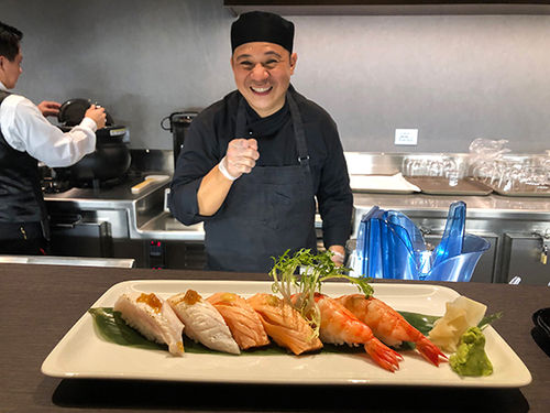 Chef Marlon runs the show at Koko's sushi bar. Chef Marlon runs the show at Koko's sushi bar.