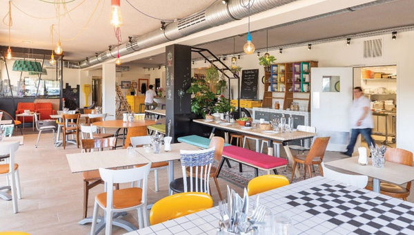 The interior of a Greet hotel, which makes use of upcycled decor and secondhand furniture. The interior of a Greet hotel, which makes use of upcycled decor and secondhand furniture.