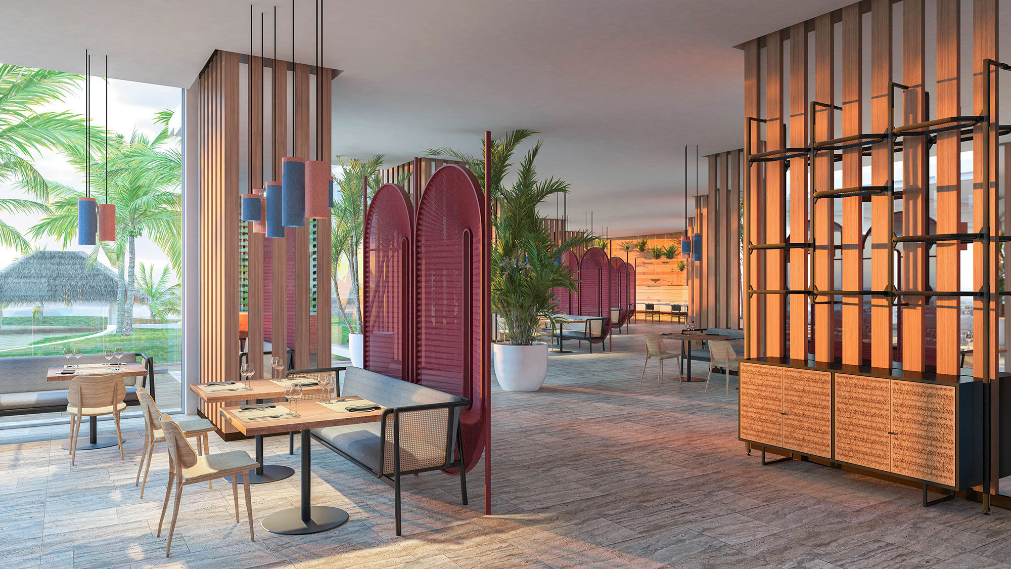 A rendering of the Malva Food Bazaar buffet, opening later this year at the Paradisus Cancun.