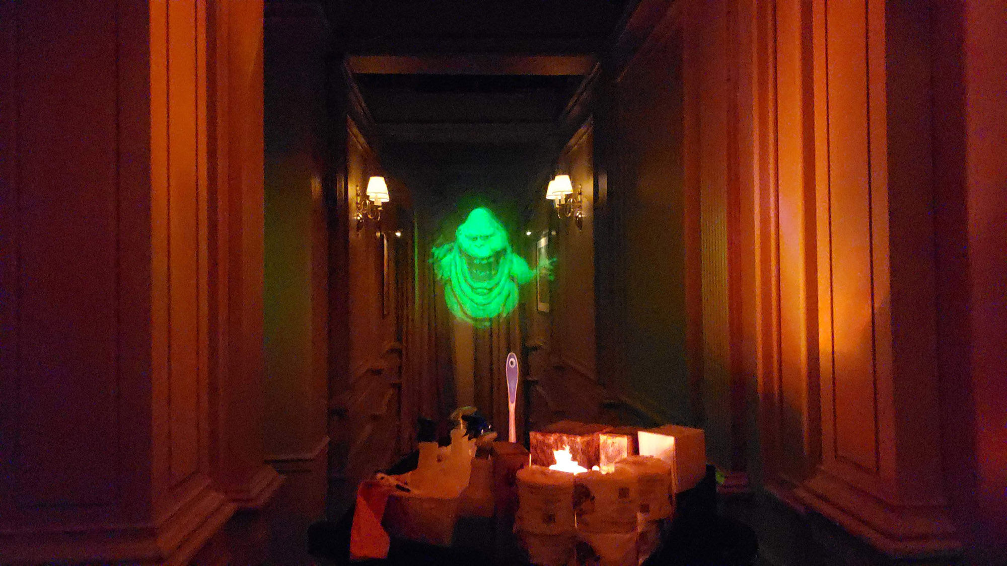 Slimer is just one of the spectres visitors will come into contact with at the "Ghostbusters" maze at this year's Halloween Horror Nights.