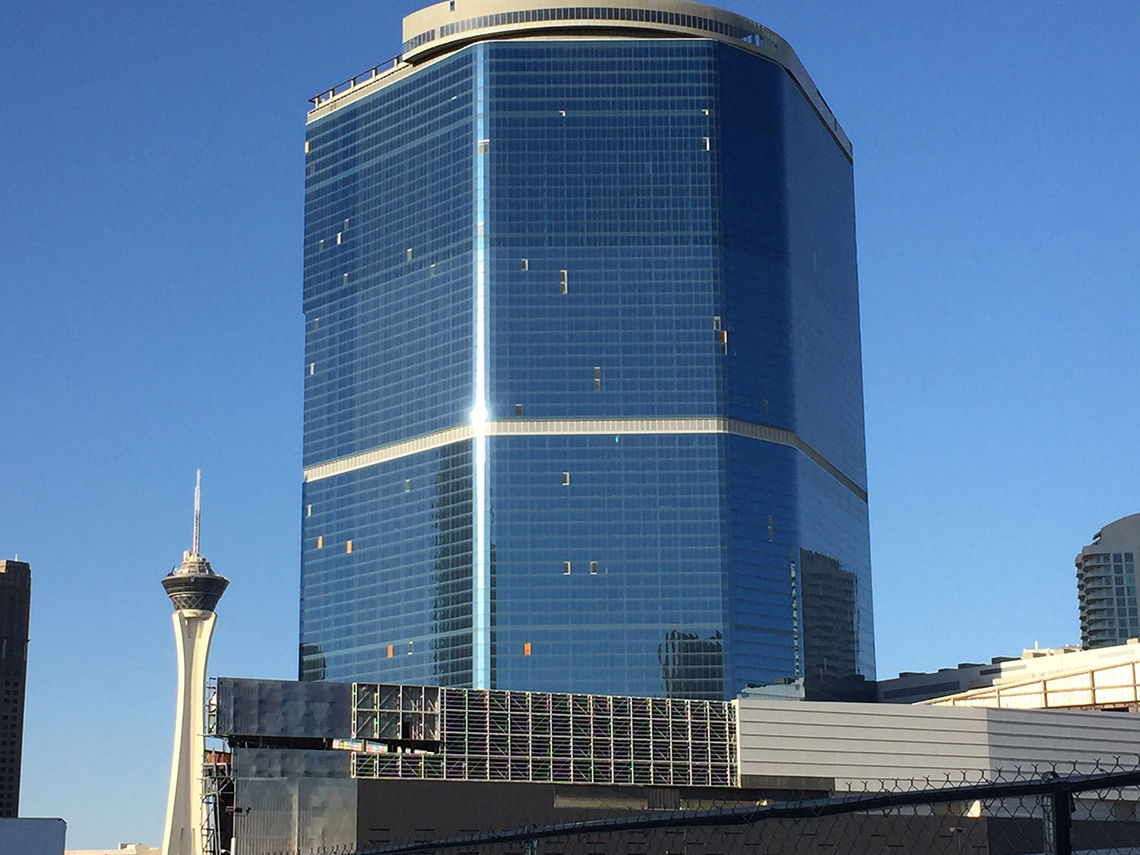 The project as it appeared in 2019, when it was known as the Drew Las Vegas. Now known as the JW Marriott Las Vegas Blvd, it is expected to open in 2023.