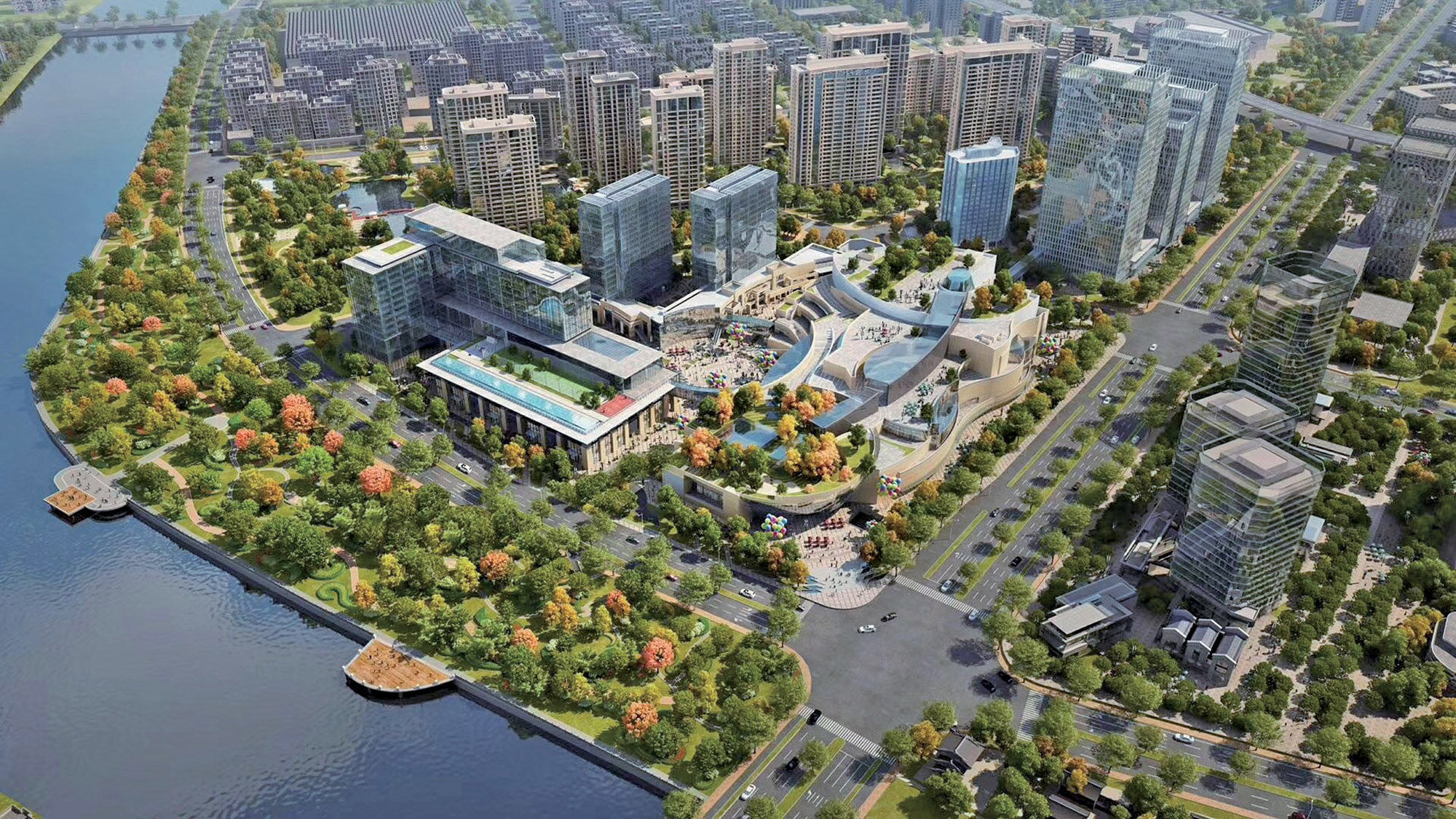 The Kempinski Hotel Hangzhou is part of a mixed-use complex along the Grand Canal.