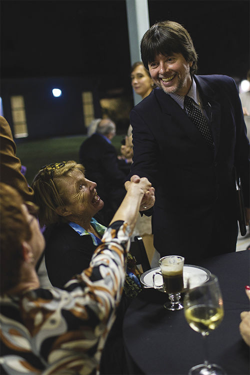 Ken Burns mingles with guest at a special jazz event held in partnership with Tauck in New Orleans. Ken Burns mingles with guest at a special jazz event held in partnership with Tauck in New Orleans.