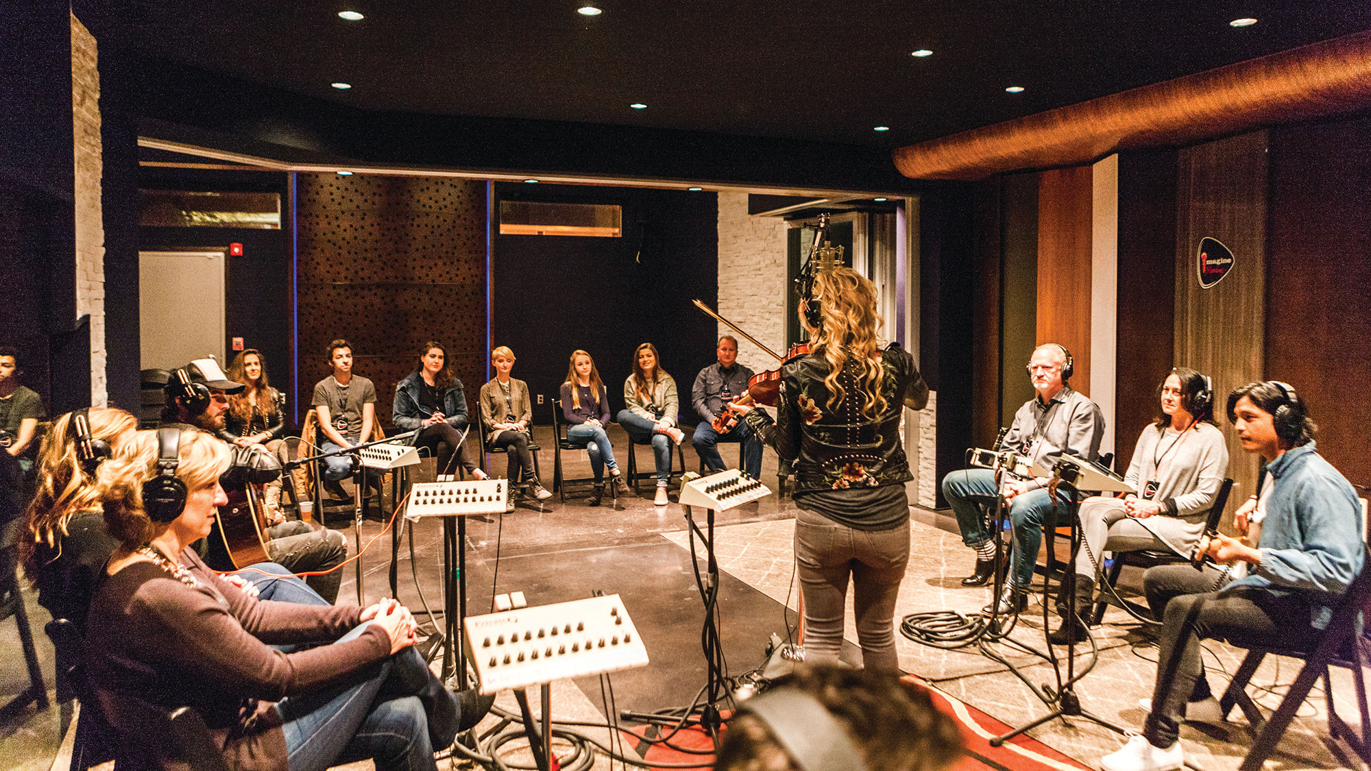 Guests of next year's Tauck Nashvillet tour in partnership with Ken Burns will be able to sit in on a live studio recording session, such as the one pictured here.