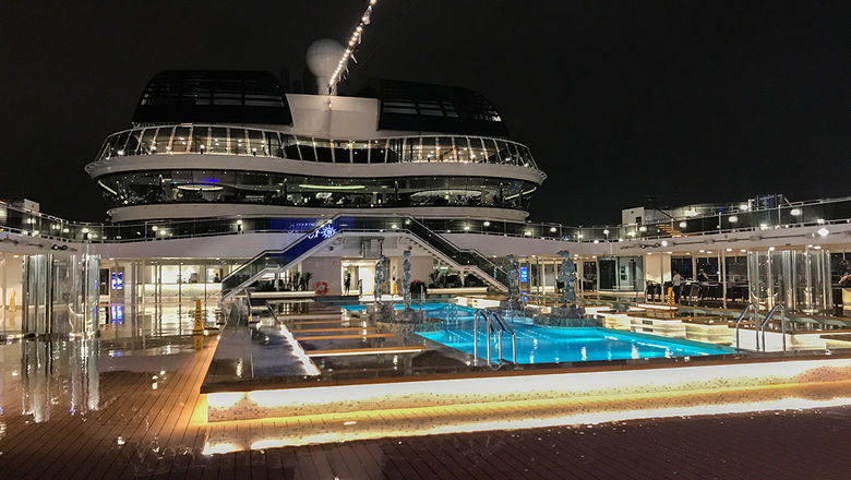 The MSC Meraviglia in a 2019 photo. The ship's New York departure was delayed due to a major snowstorm.