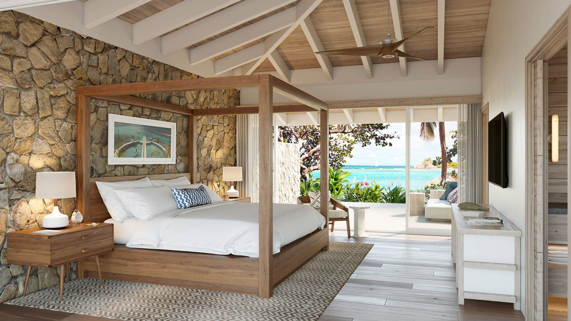 A two-bedroom suite at Rosewood Little Dix Bay.