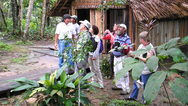 Guests on an excursion during a sailing from Manaus, Brazil, deep into the Amazon basin. Guests on an excursion during a sailing from Manaus, Brazil, deep into the Amazon basin.