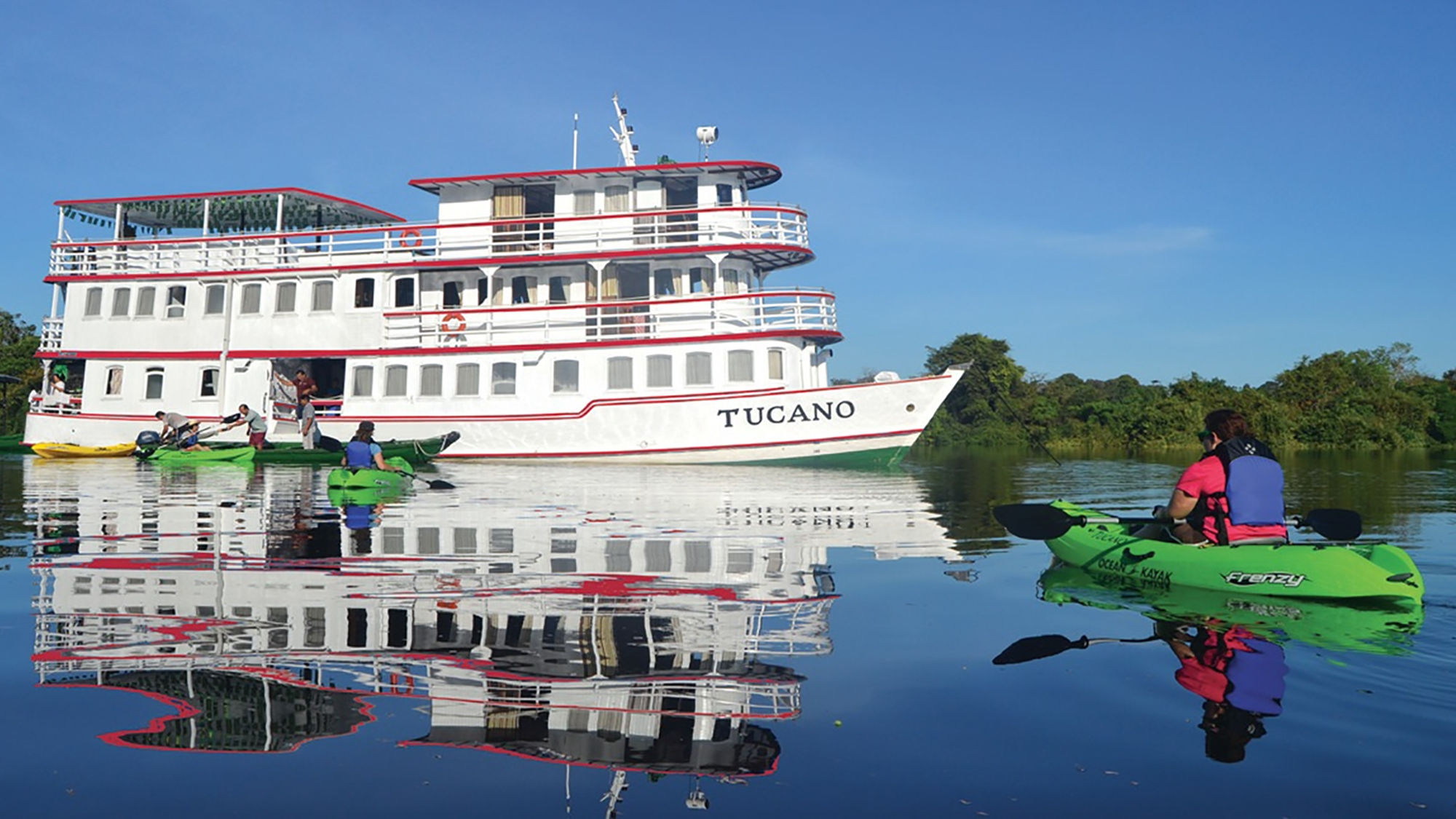 Amazon Nature Tours’ expedition boat the Tucano, the only boat offering multi-day cruises into the least inhabited region of the Amazon Basin, the Rio Negro.